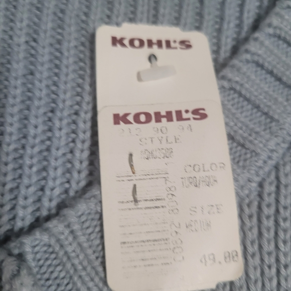 Axcess Womens Short Sleeve Coraline Knit Cardigan Sweater Size M Light Blue Y2k - Picture 4 of 4